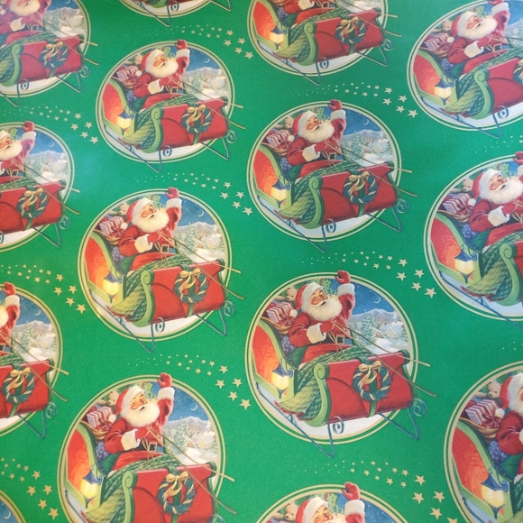Vintage Other - Vintage Christmas Santa gift wrapping paper